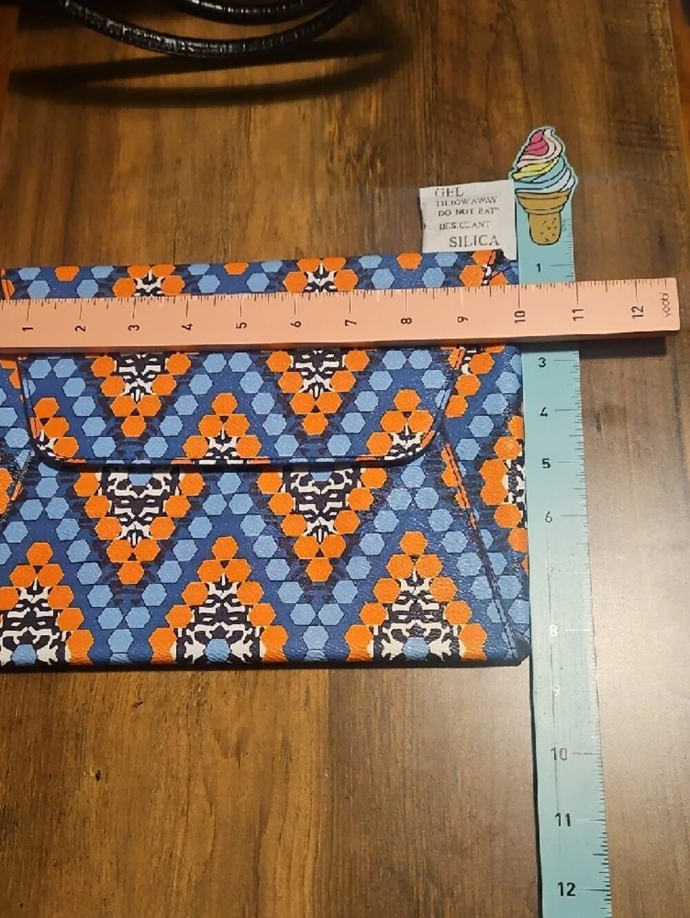 Vera Bradley Blue and Orange Geometric Envelope Clutch